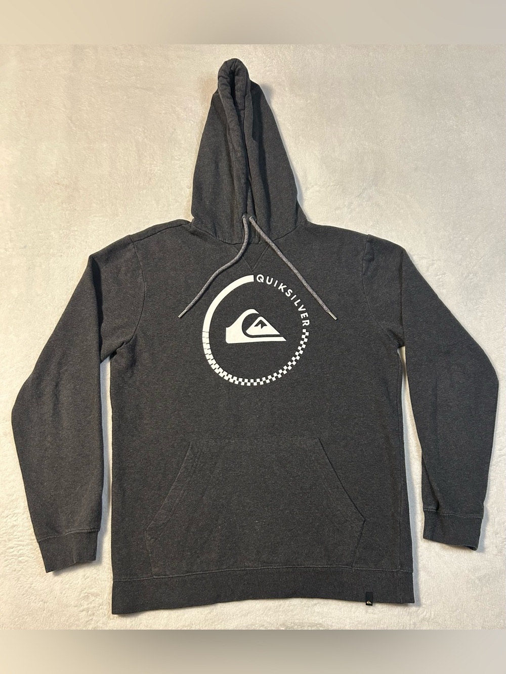 Quiksilver Charcoal Gray Pullover Hoodie with White Logo